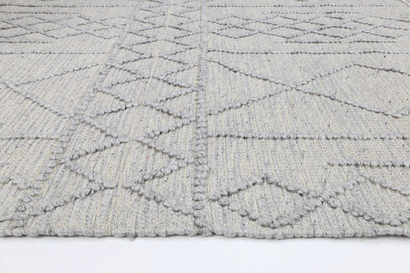 Hima Geometric Grey 1 Wool Blend Rug