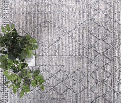 Hima Geometric Grey 1 Wool Blend Rug