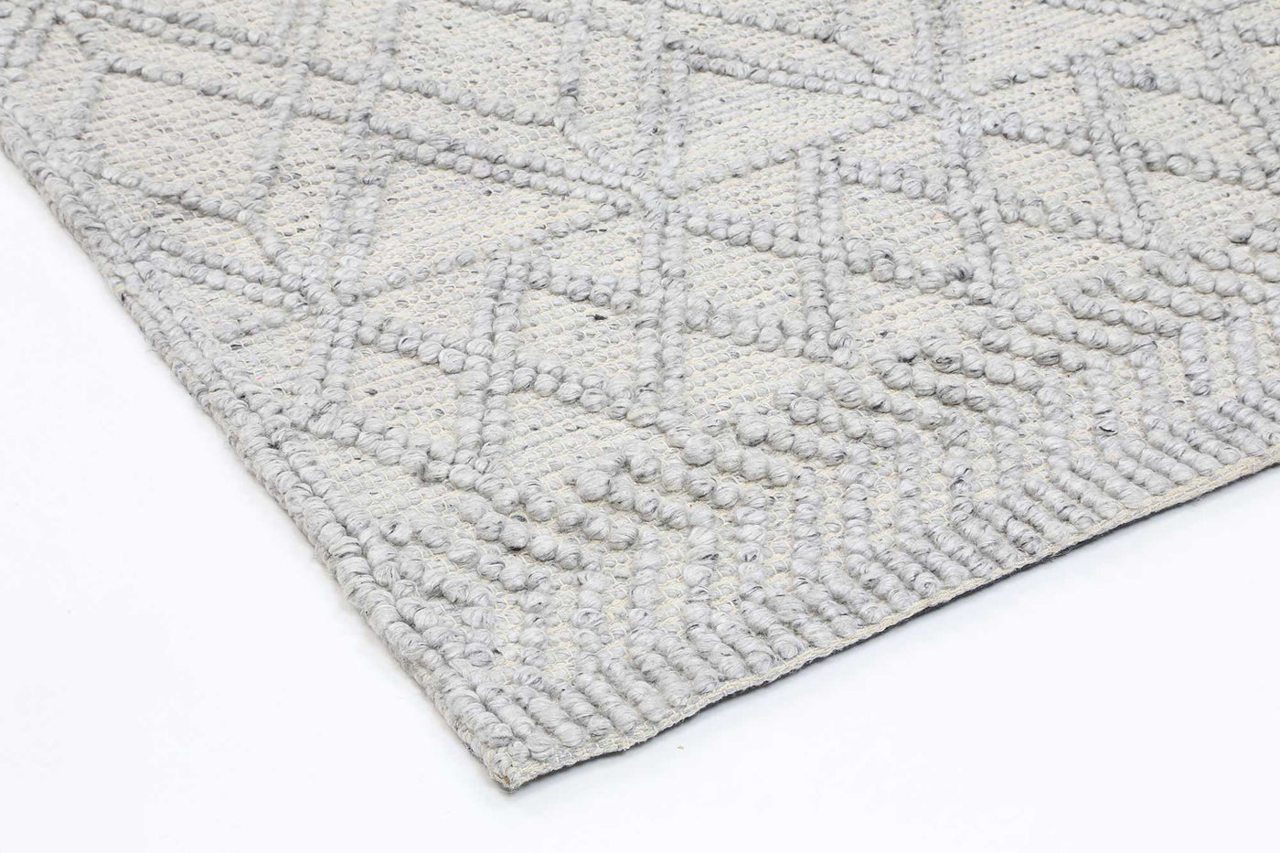 Hima Geometric Grey 1 Wool Blend Rug