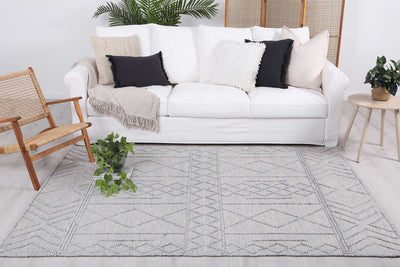 Hima Geometric Grey 1 Wool Blend Rug