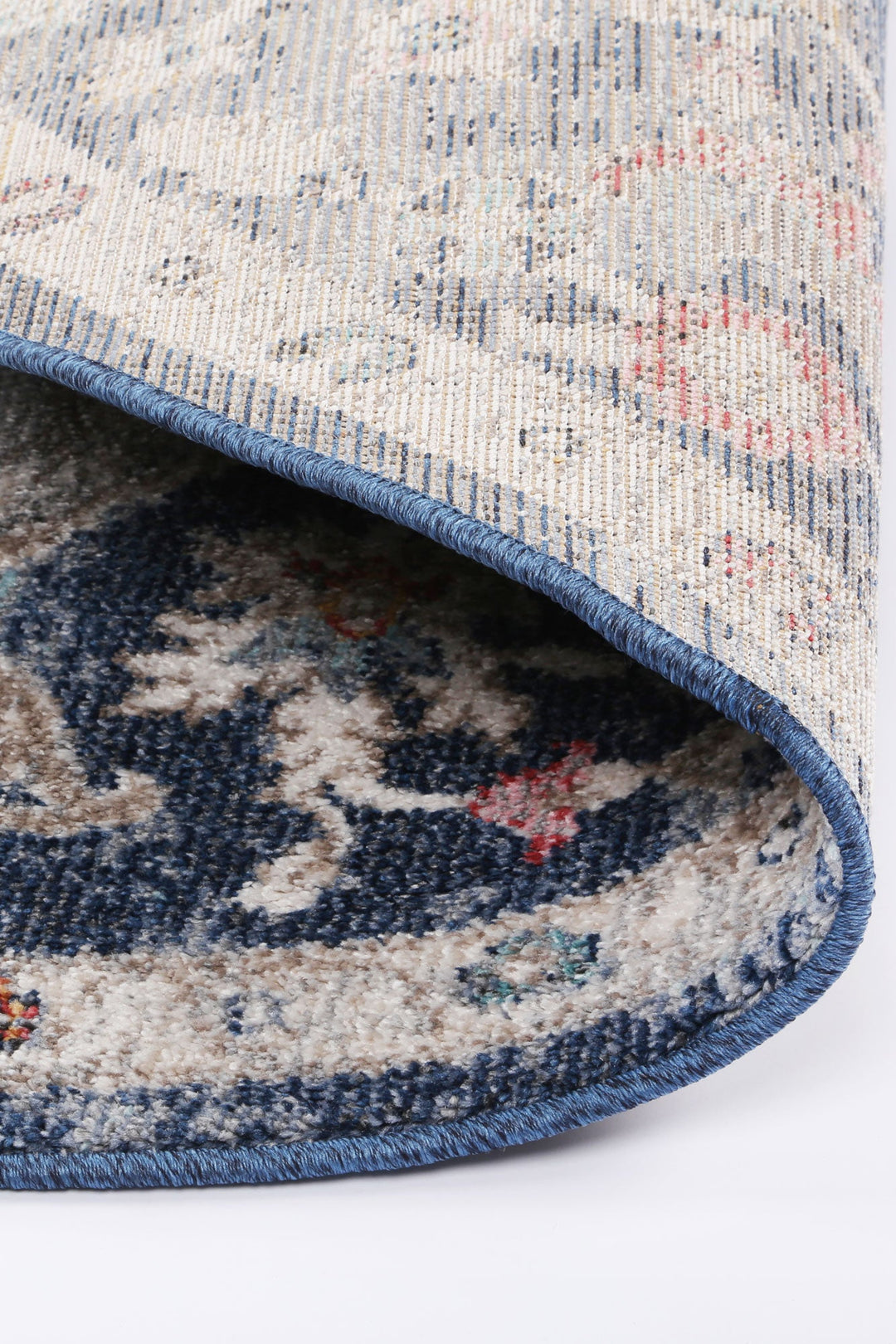 Sofia 35 Navy Multi Round Rug