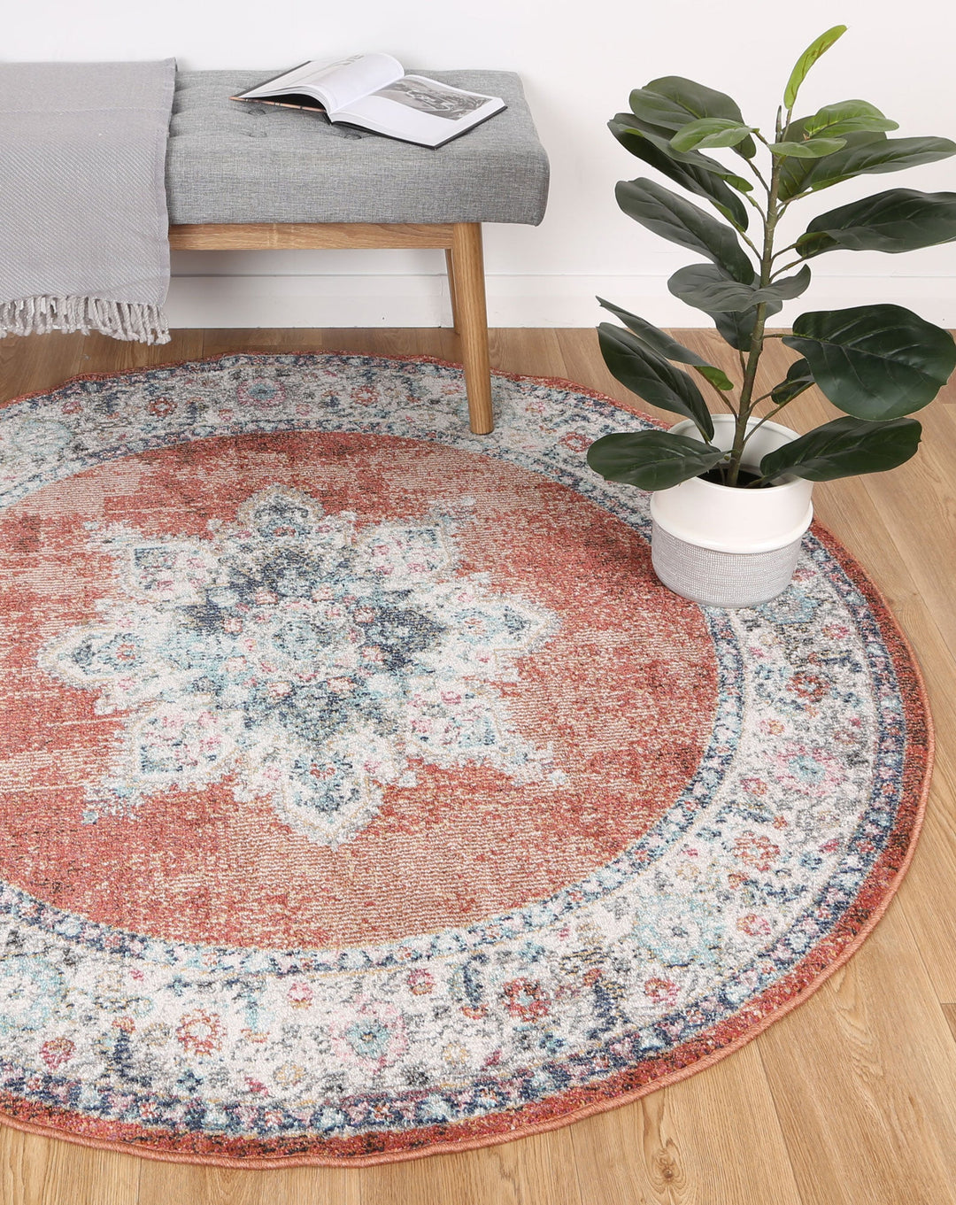 Sofia 35 Rust Round Rug