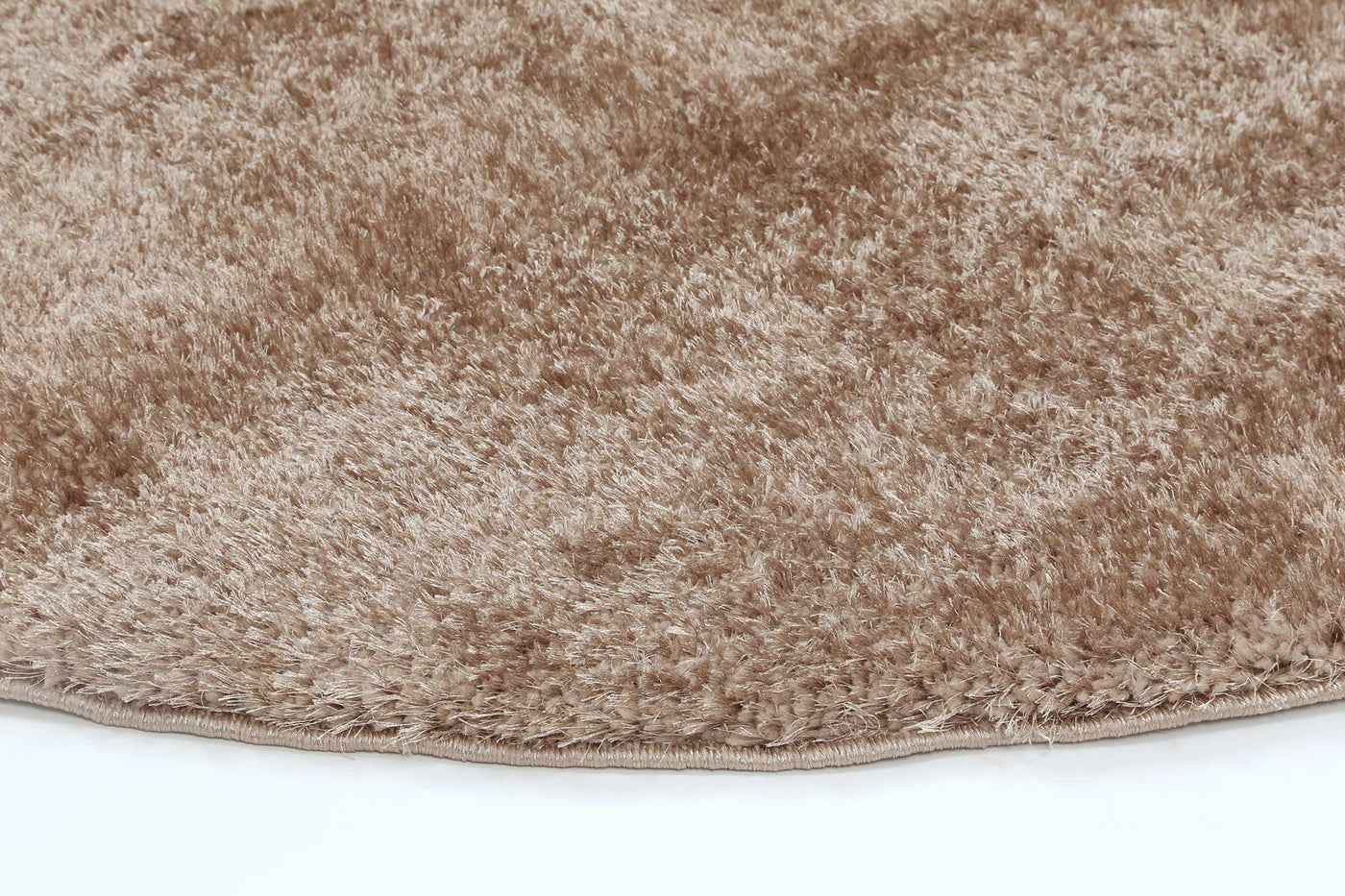 Puffy Soft Shaggy Round Rug Camel