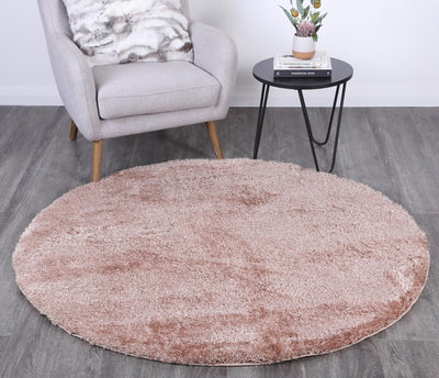 Puffy Soft Shaggy Round Rug Camel