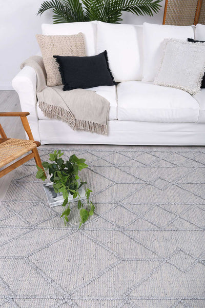 Hima Grey Wool Blend Rug