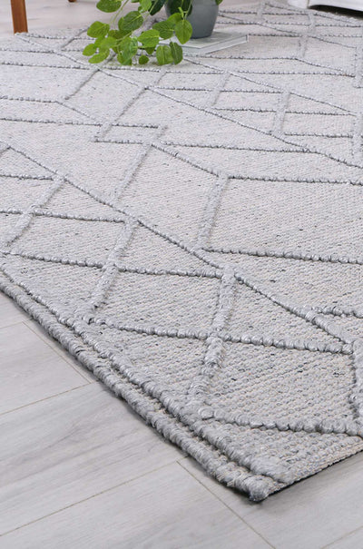 Hima Grey Wool Blend Rug