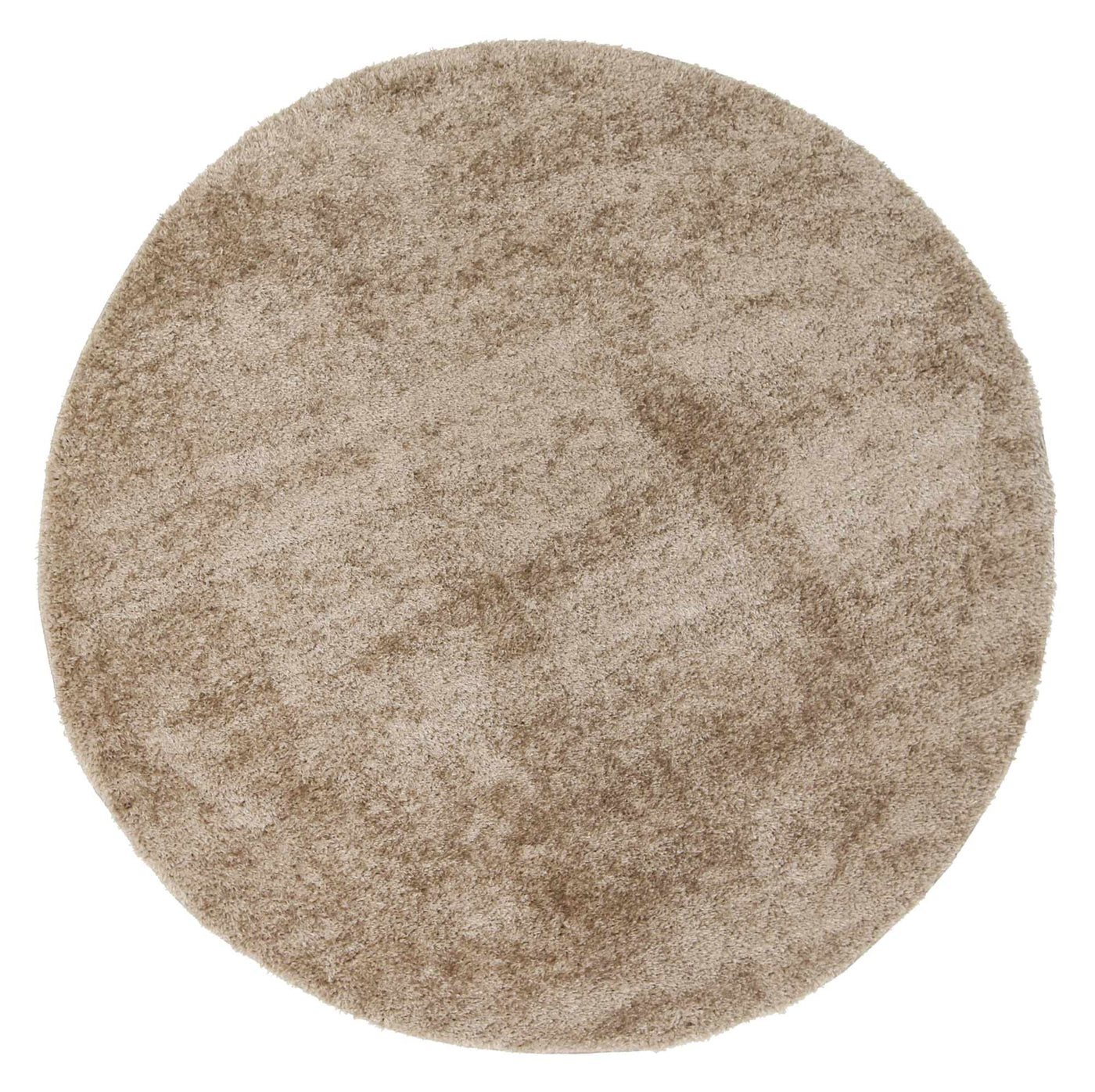 Puffy Soft Shaggy Round Rug Beige