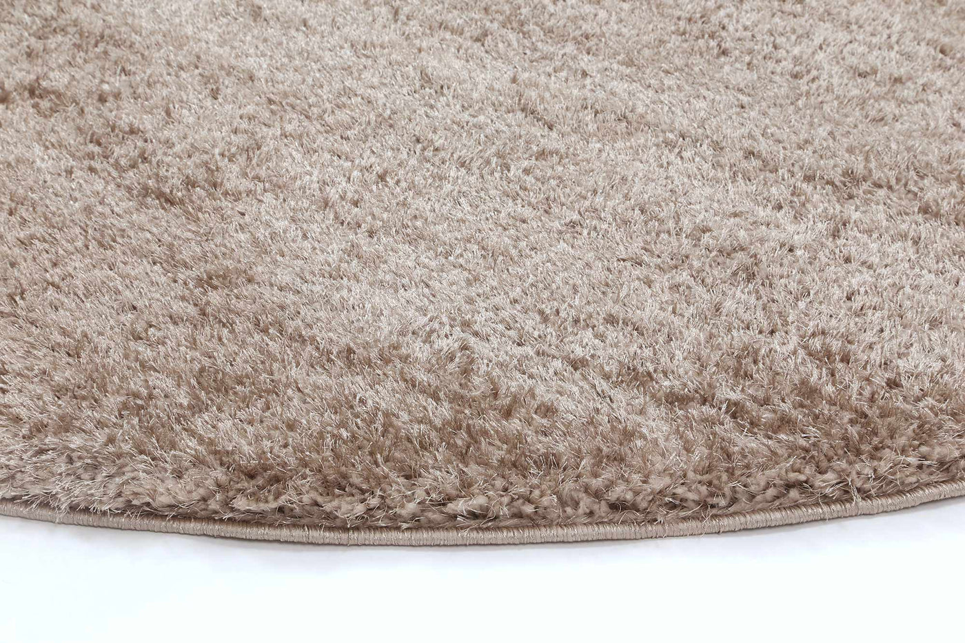 Puffy Soft Shaggy Round Rug Beige