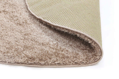 Puffy Soft Shaggy Round Rug Beige