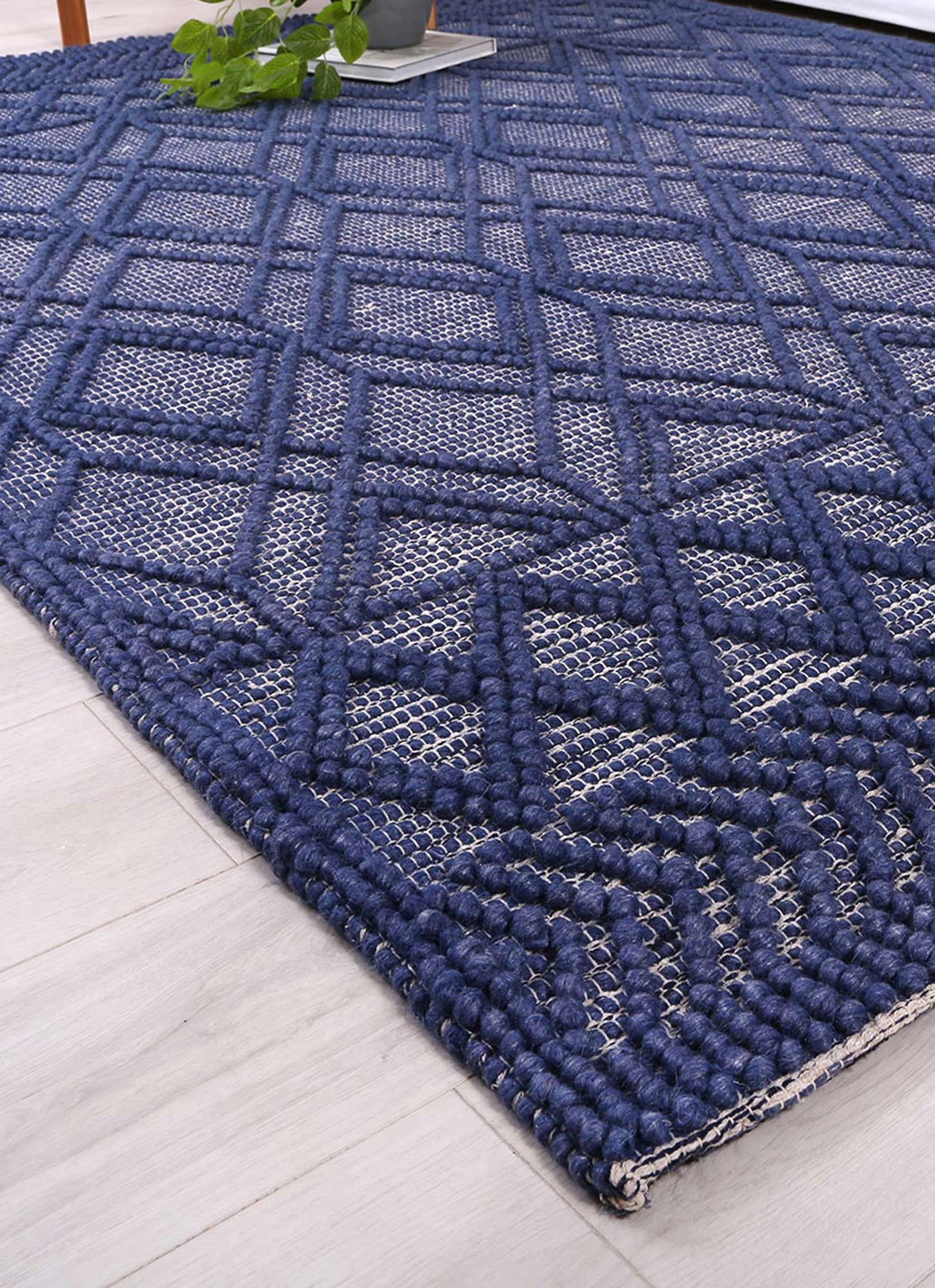 Hima Blue Wool Blend Rug