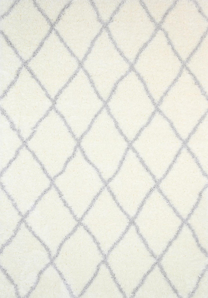 Manchester Cream and Silver Diamond Rug
