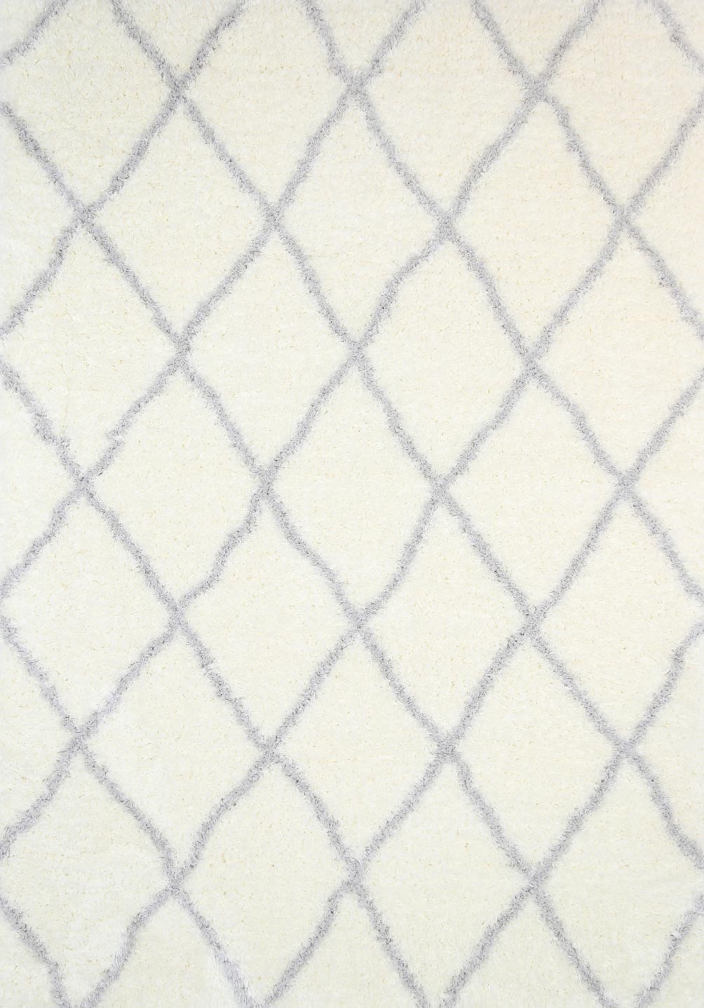 Manchester Cream and Silver Diamond Rug