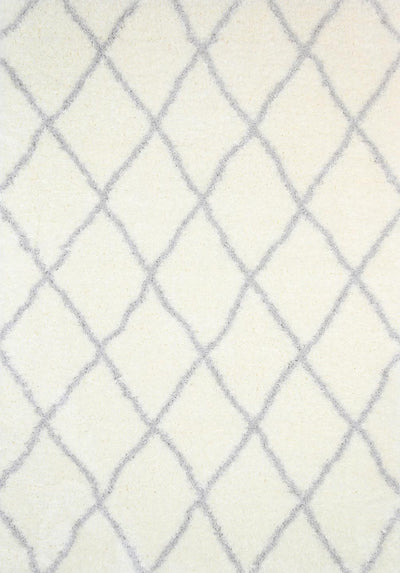 Manchester Cream and Silver Diamond Rug