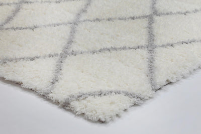 Manchester Cream and Silver Diamond Rug