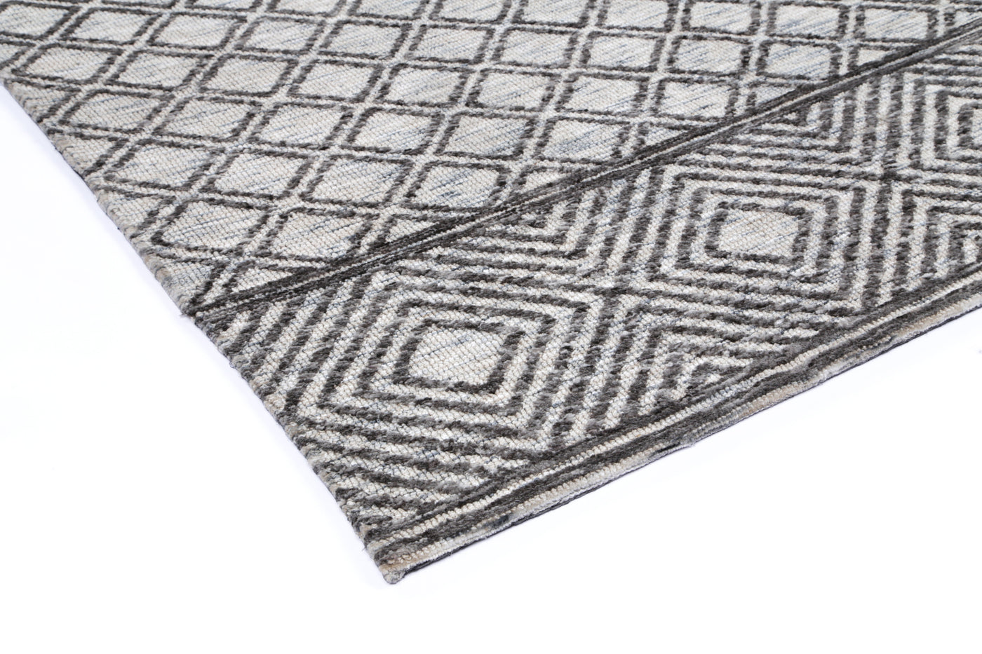 Amber Charcoal & Beige Cotton Blend Rug