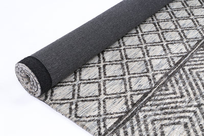 Amber Charcoal & Beige Cotton Blend Rug