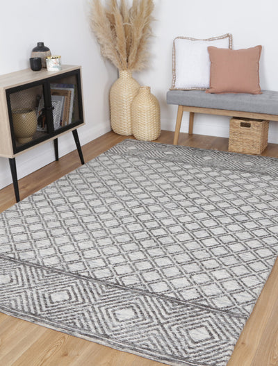 Amber Charcoal & Beige Cotton Blend Rug