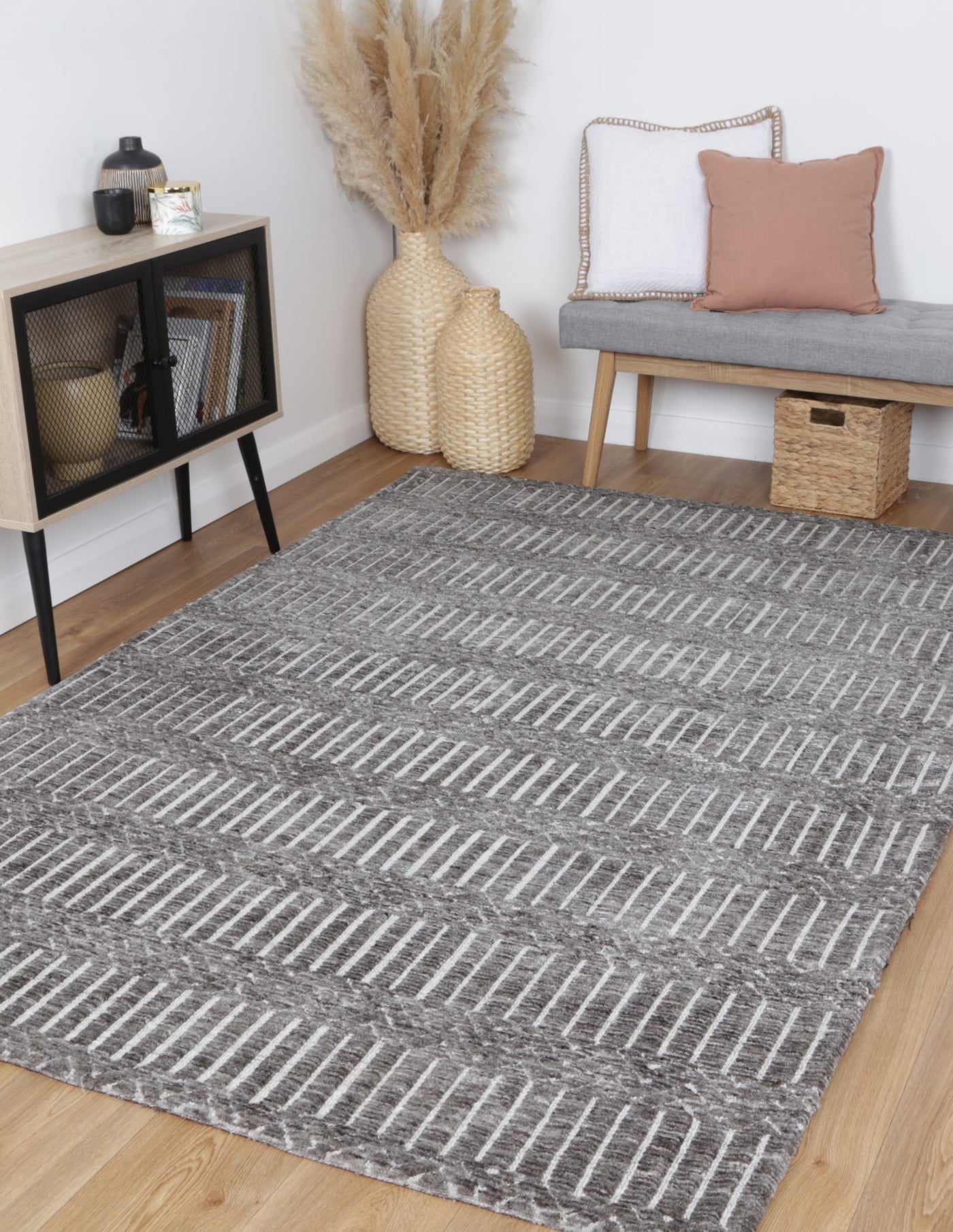 Amber Grey Cotton Blend Rug