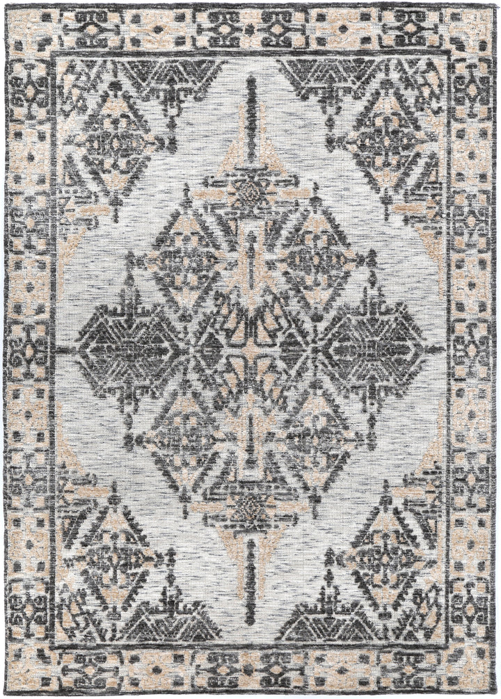 Amber Charcoal & Beige Cotton Blend Rug