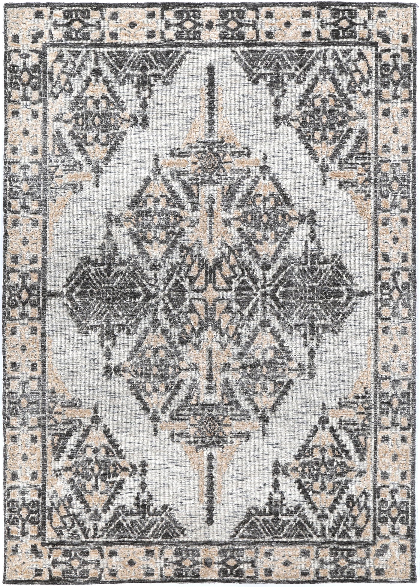 Amber Charcoal & Beige Cotton Blend Rug