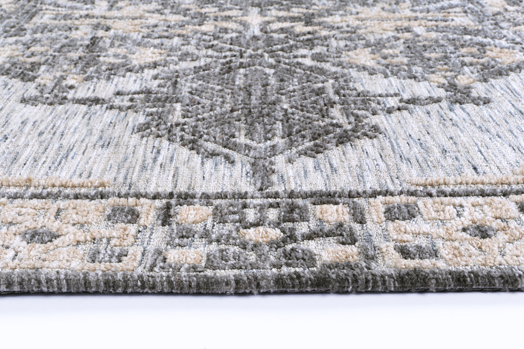 Amber Charcoal & Beige Cotton Blend Rug