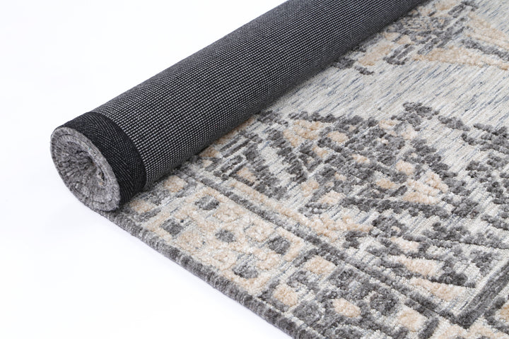 Amber Charcoal & Beige Cotton Blend Rug