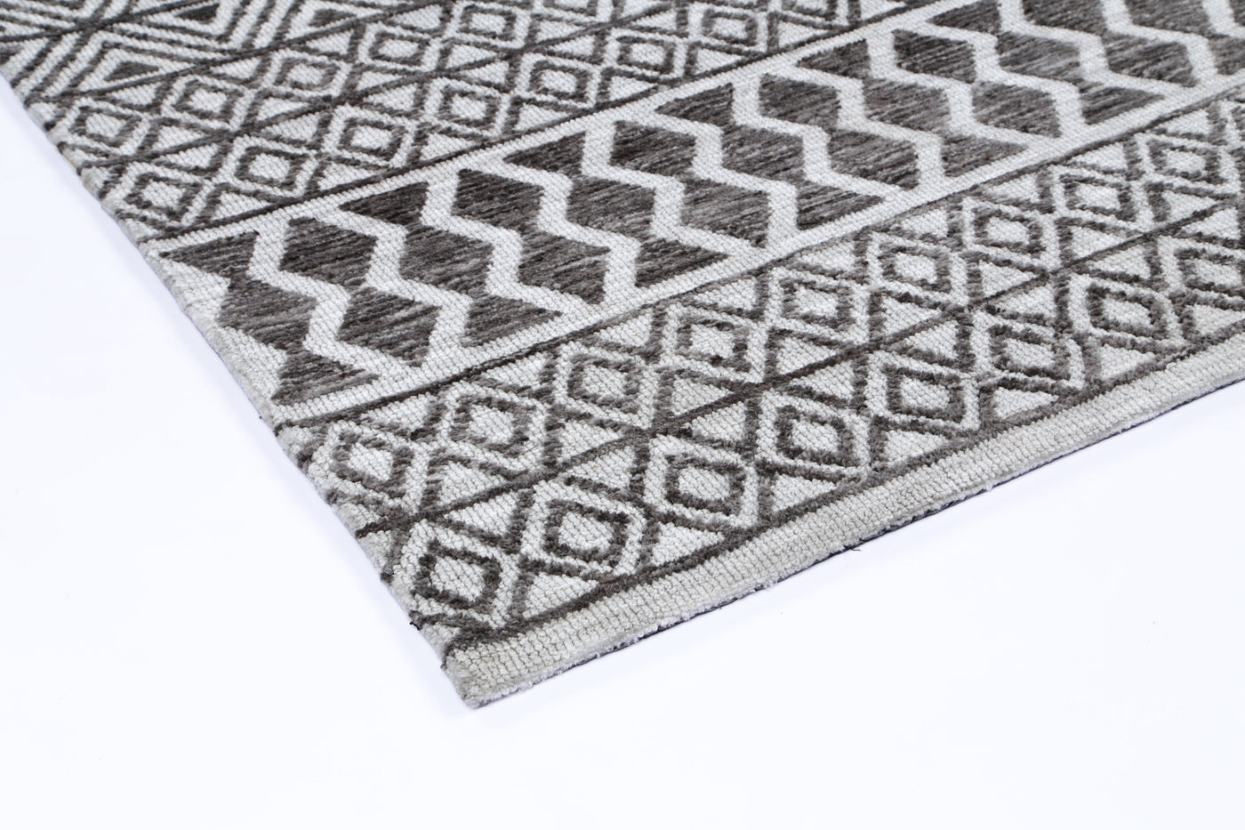 Amber Charcoal & Beige Cotton Blend Rug