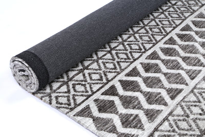 Amber Charcoal & Beige Cotton Blend Rug