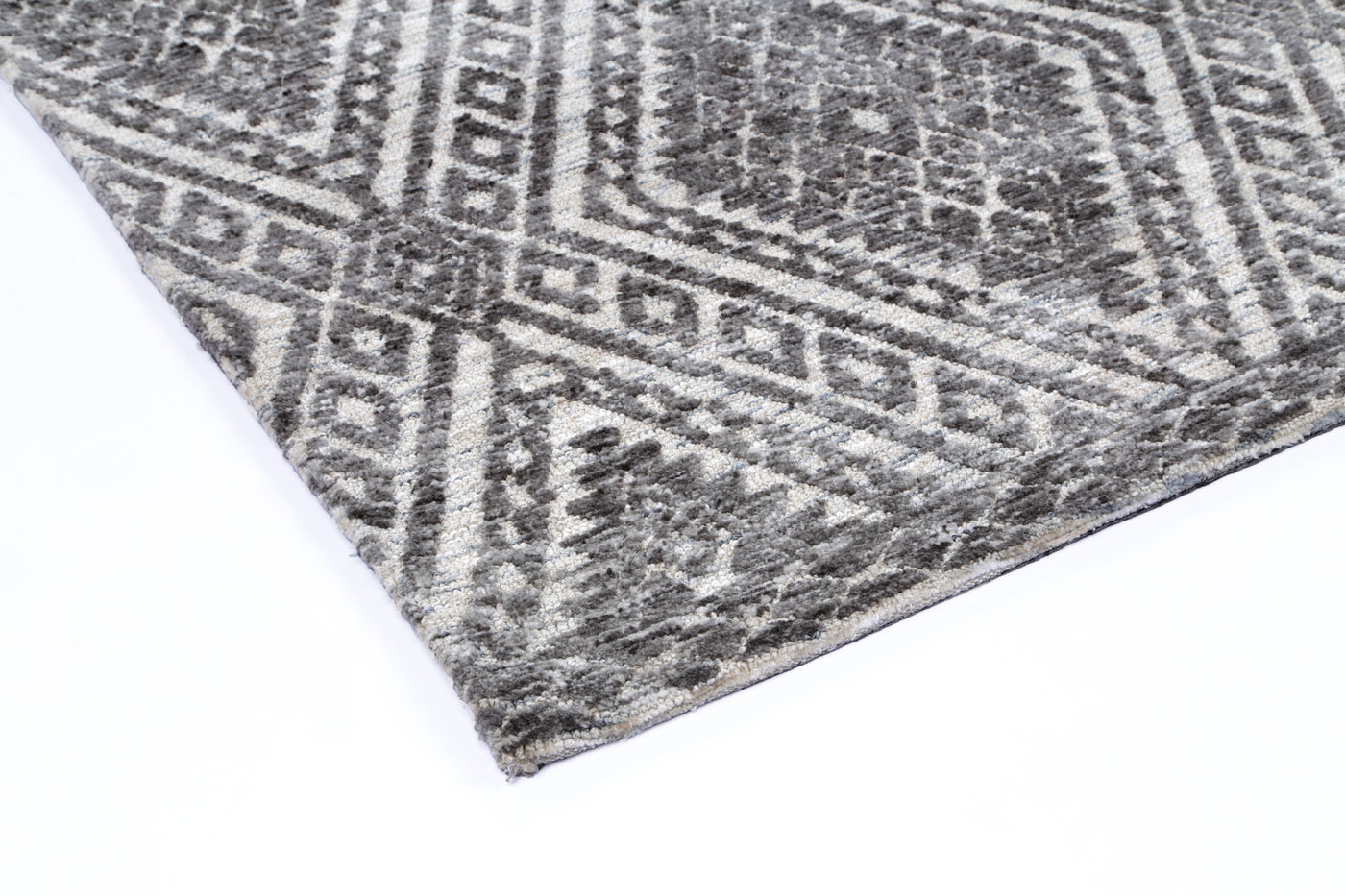 Amber Charcoal & Beige Cotton Blend Rug