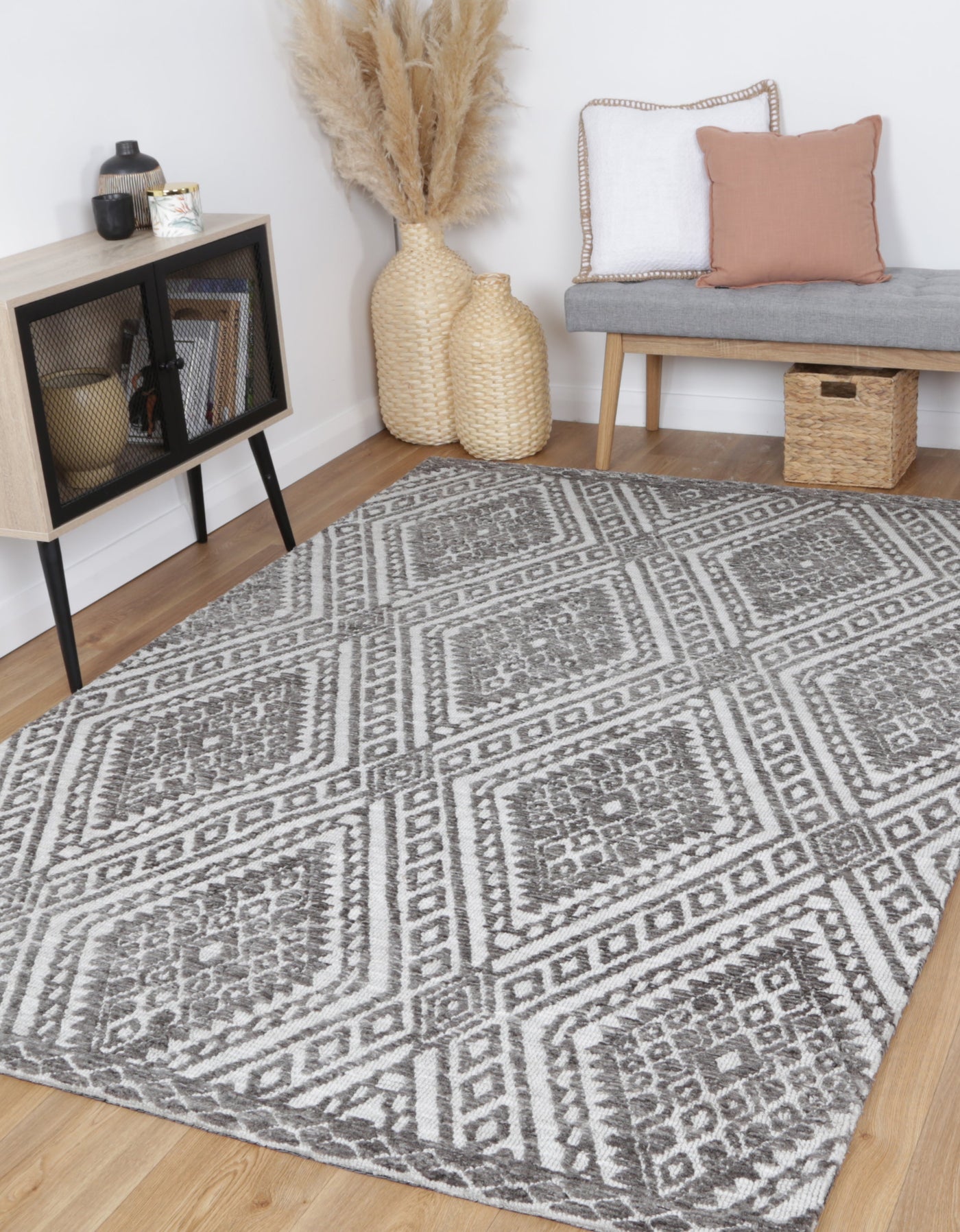 Amber Grey Cotton Blend Rug