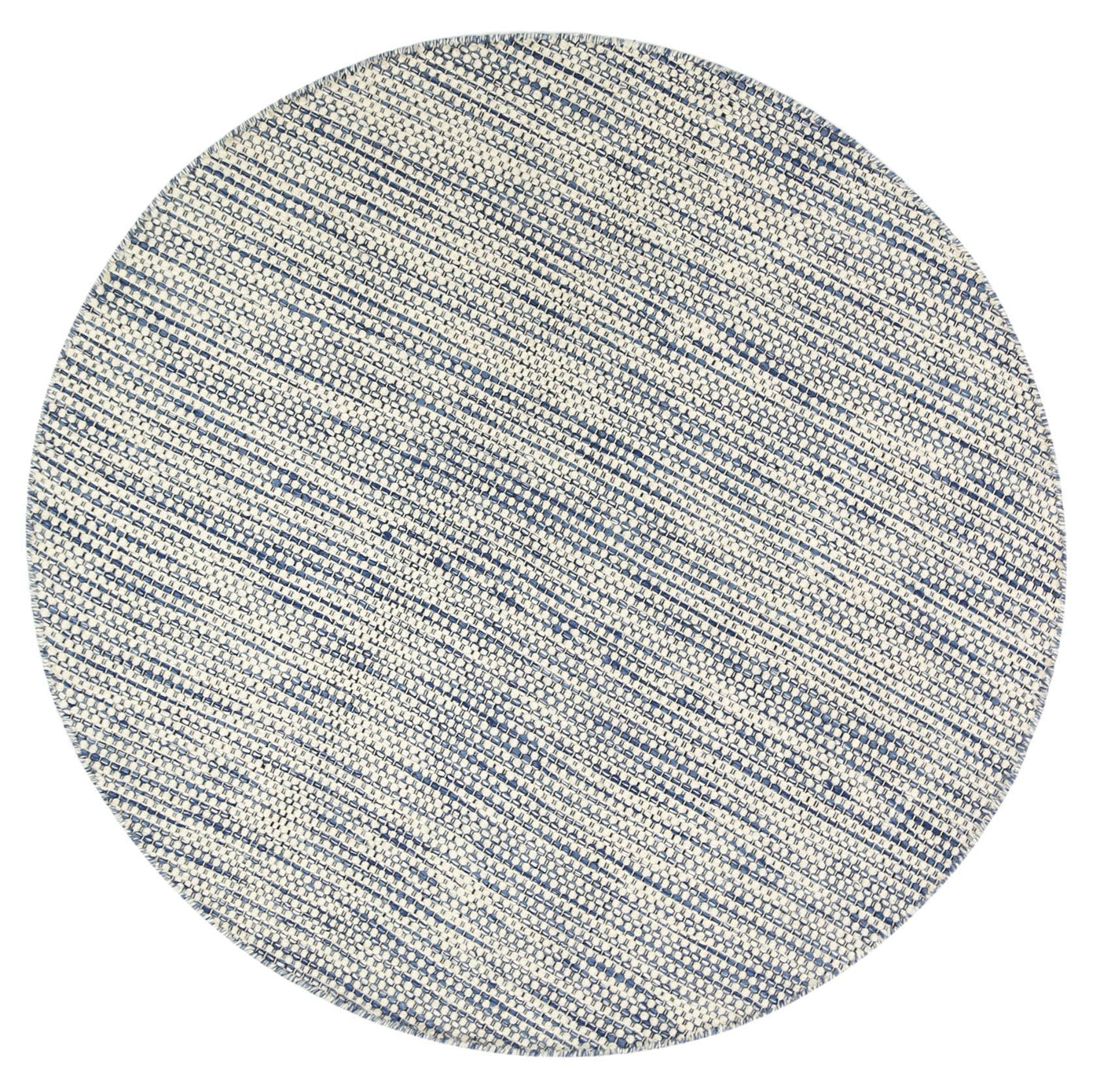 Scandi Blue Reversible Wool Round Rug