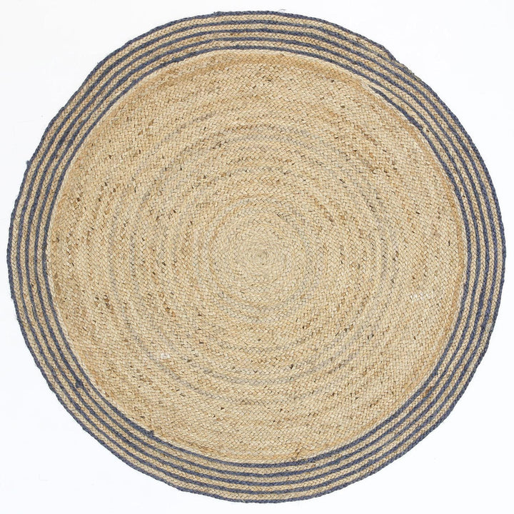 Abex Grey Jute Round Rug