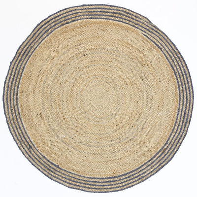 Abex Grey Jute Round Rug