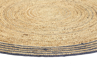 Abex Grey Jute Round Rug