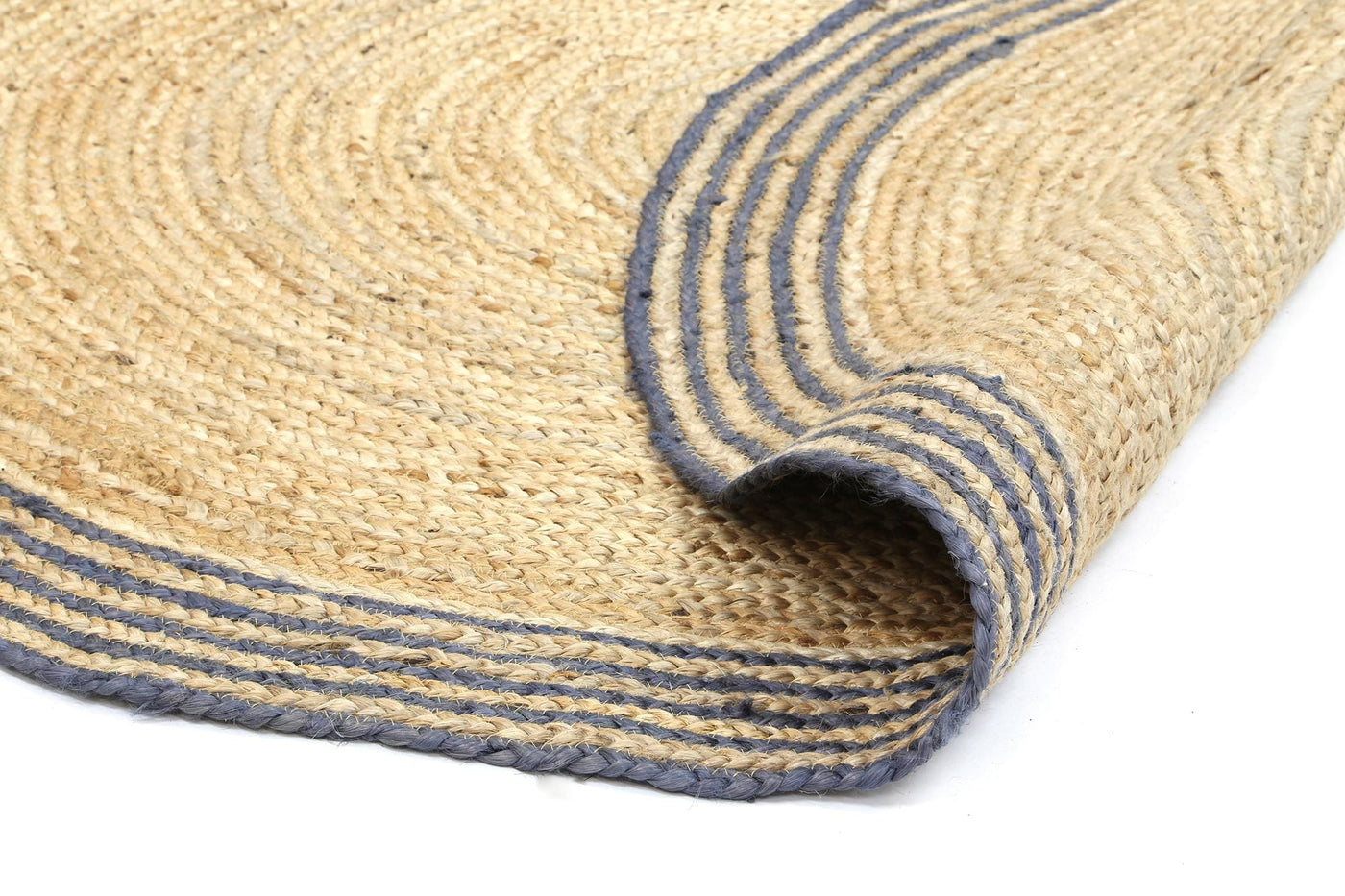 Abex Grey Jute Round Rug