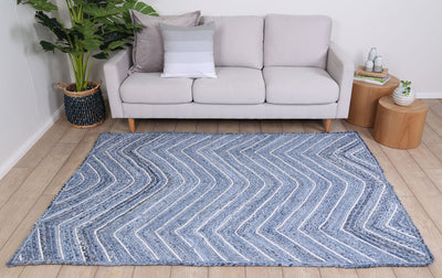 Wright 1 Denim and White Rug