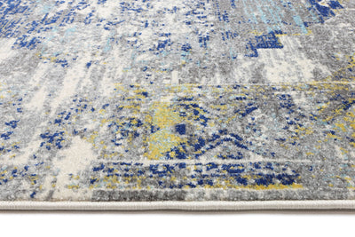 Ellias 02 Blue and Yellow Rug