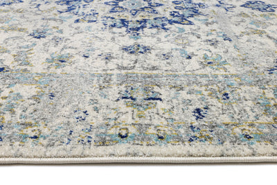 Ellias 13 Ivory and Blue Rug