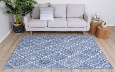 Wright 7 Denim and White Rug