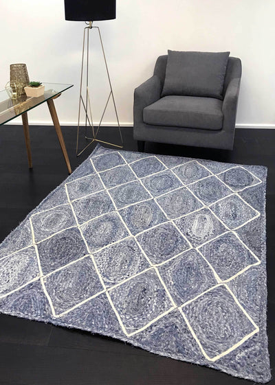 Wright 7 Denim and White Rug