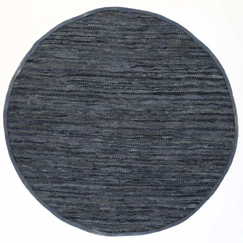 Toppa Grey Leather 1 Round Rug