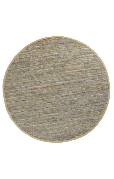 Toppa Sage Leather 3 Round Rug