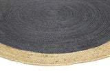 Madrid Centre Grey Jute Round Rug