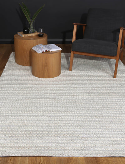 LA 1 White Wool Blend Rug