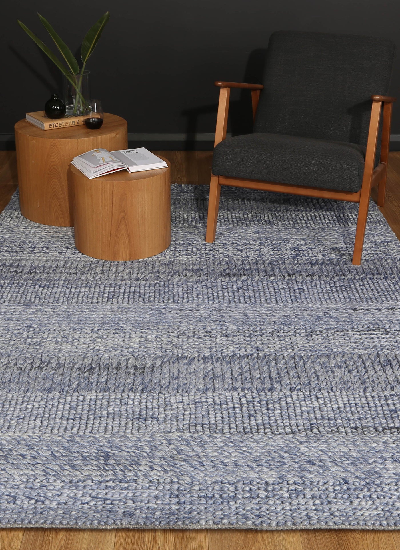 LA 2 Blue Wool Blend Rug