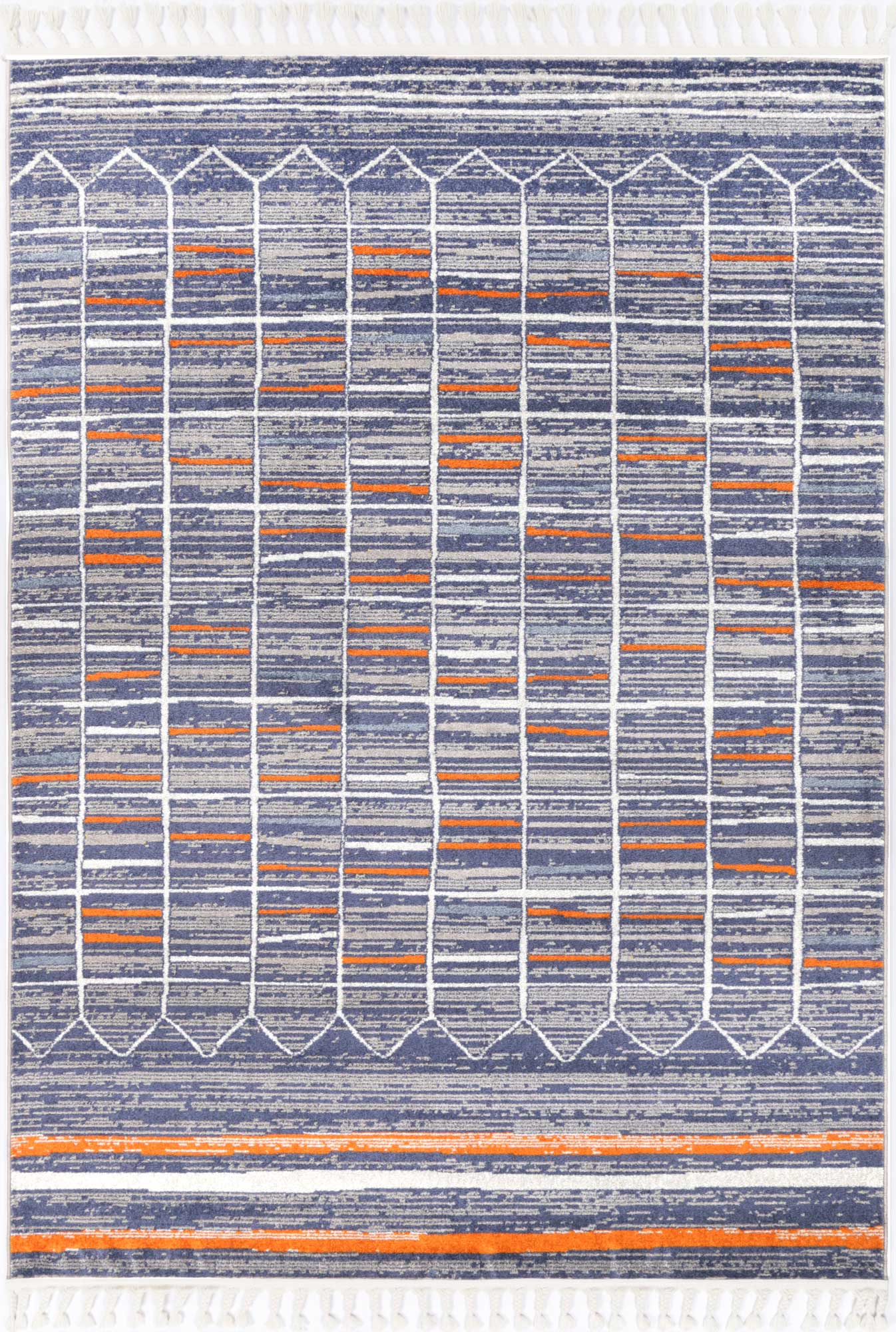 Yazd 50 Blue & Orange Contemporary Rug