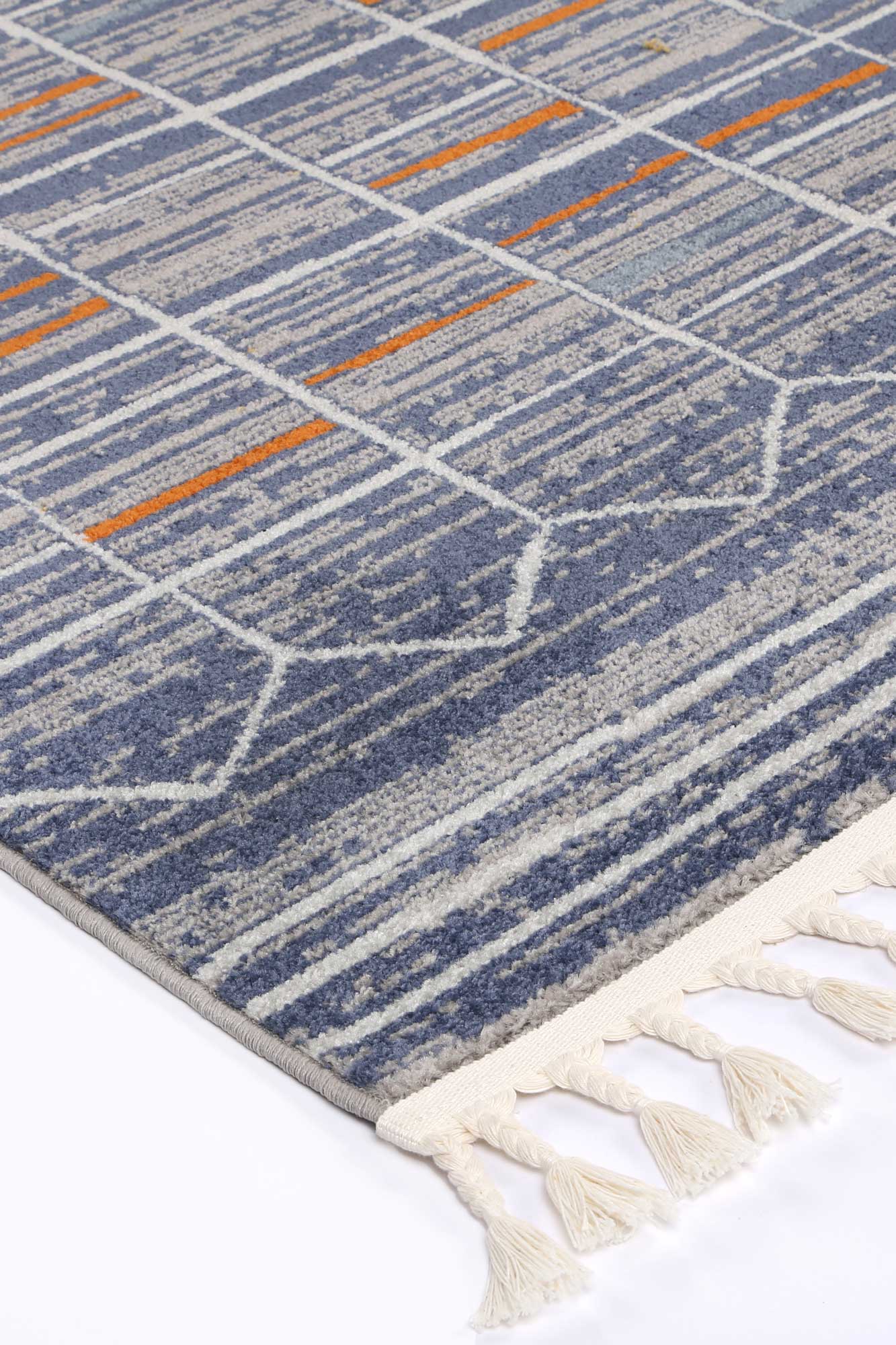 Yazd 50 Blue & Orange Contemporary Rug