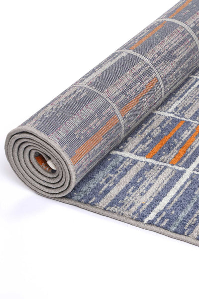 Yazd 50 Blue & Orange Contemporary Rug