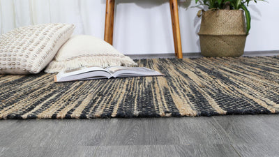 Holma Stripe Grey Jute Rug