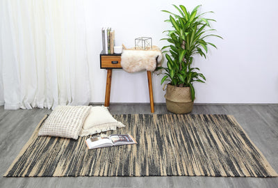 Holma Stripe Grey Jute Rug